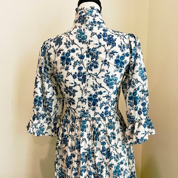 Meadows Clematis Blue Floral Dress Size 2 - Picture 6 of 9